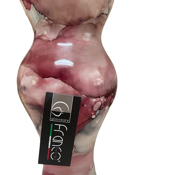 Genuine Franco Design Italian Glass Vase- NEW! Tones in pink/gold/rose/w… - Picture 1 of 7